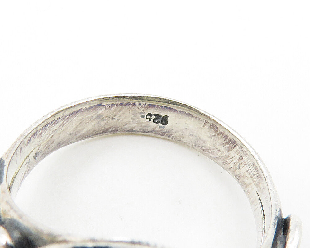 925 Sterling Silver Vintage Pearl Dome Swirl Cocktail Ring Sz 7 RG19029