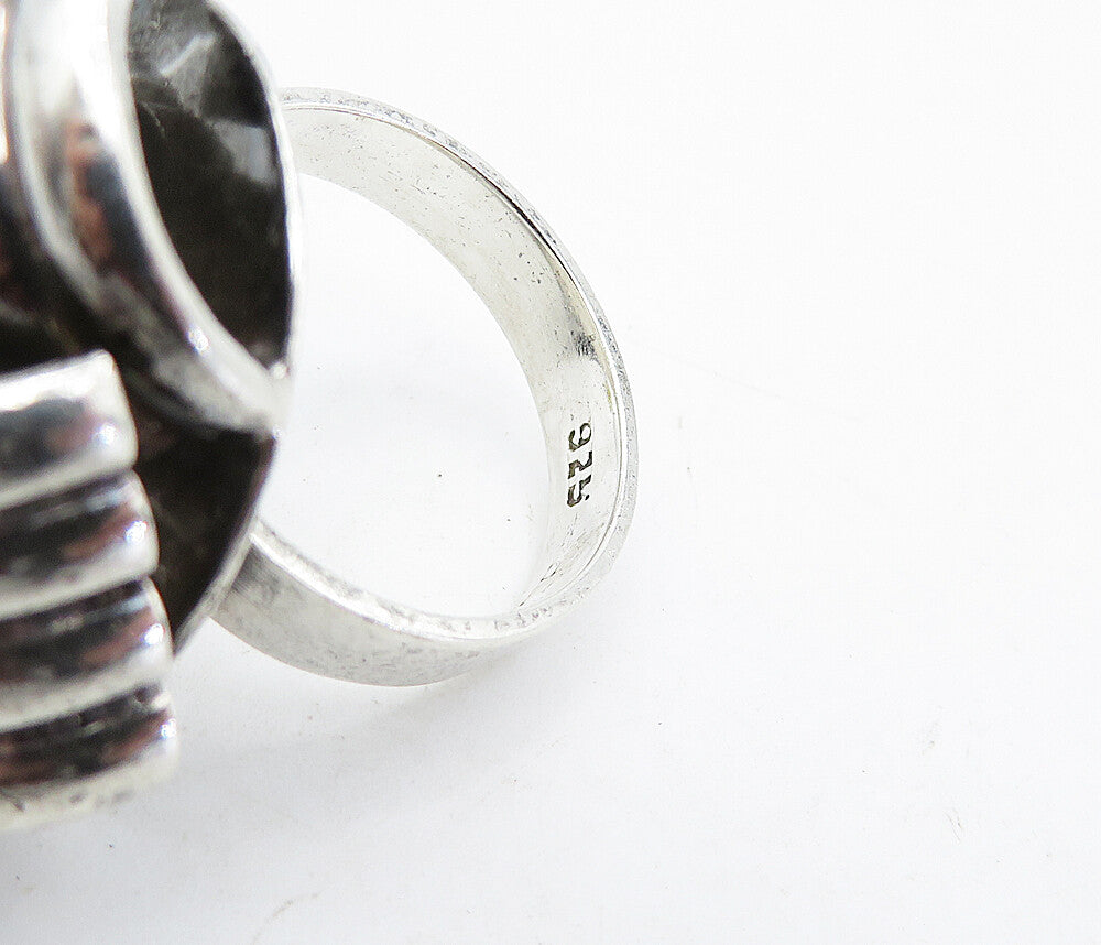 925 Sterling Silver Vintage Modernist Fluted Dome Band Ring Sz 8 RG4745