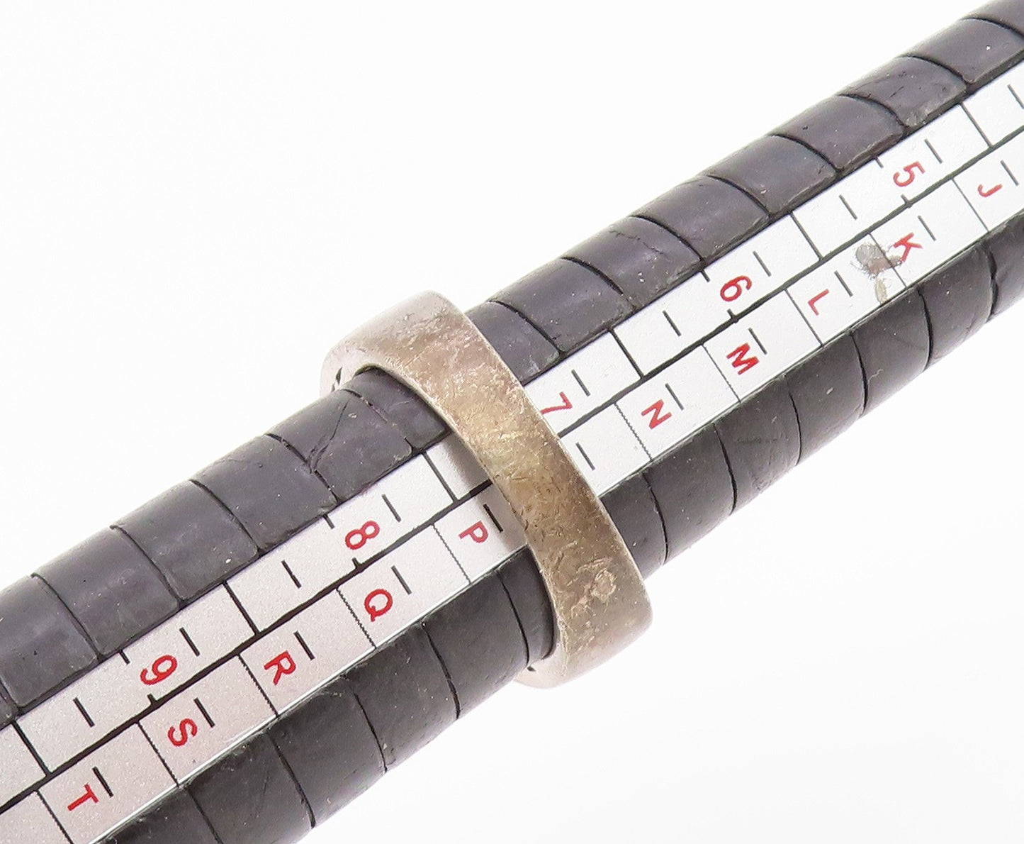 925 Sterling Silver Vintage Ring Smoky Quartz Statement Band Sz 7 RG36421