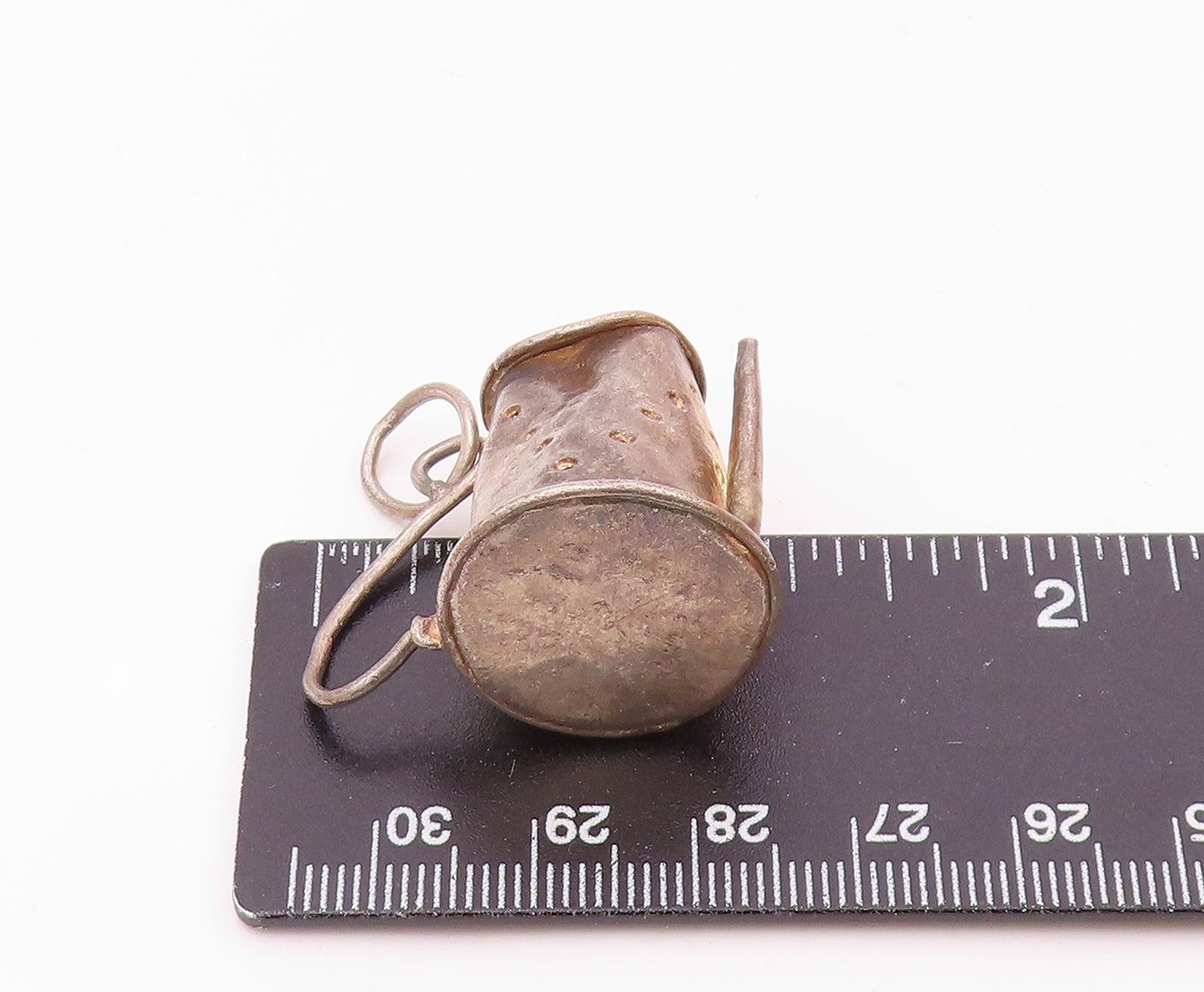 925 Sterling Silver Vintage Garden Watering Can Motif Pendant PT18608
