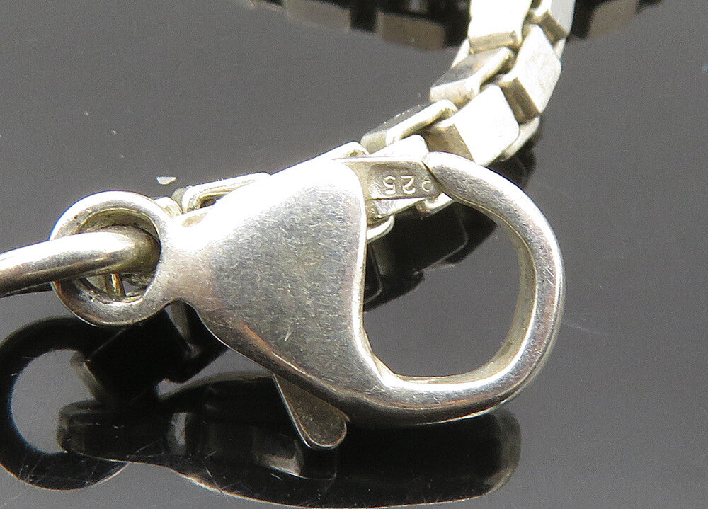 RLM STUDIO 925 Silver Vintage Curve Pendant Box Link Chain Necklace NE3355