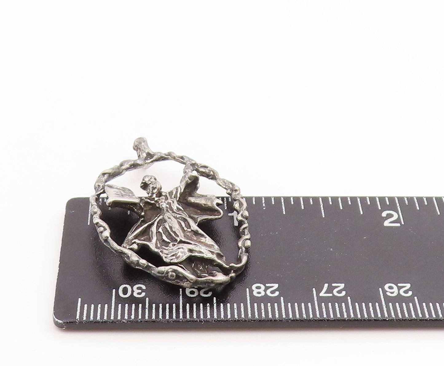 925 Sterling Silver Vintage Pendant Moses Holding The 10 Commandments PT26169