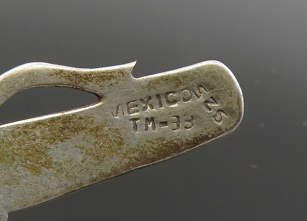 MEXICO 925 Sterling Silver Vintage Shiny XMas Candy Canes Brooch Pin BP8315
