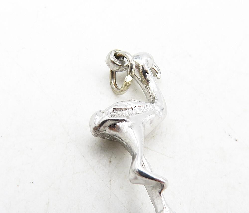 925 Sterling Silver Vintage Petite Shiny Flamingo Bird Motif Pendant PT6903