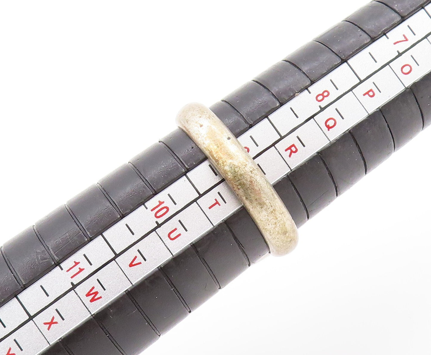 925 Sterling Silver Vintage Ring TAXCO Dark tone Cabochon Amber Sz 9 RG31865