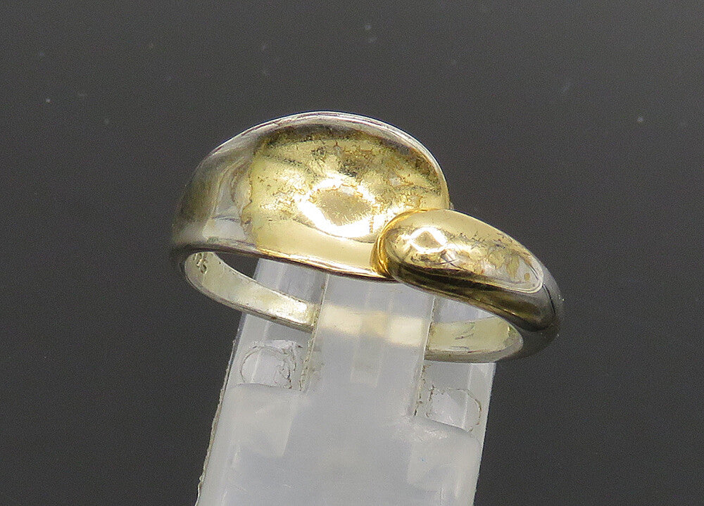 925 Sterling Silver Vintage Shiny Concave Bypass Band Ring Sz 8 RG20483