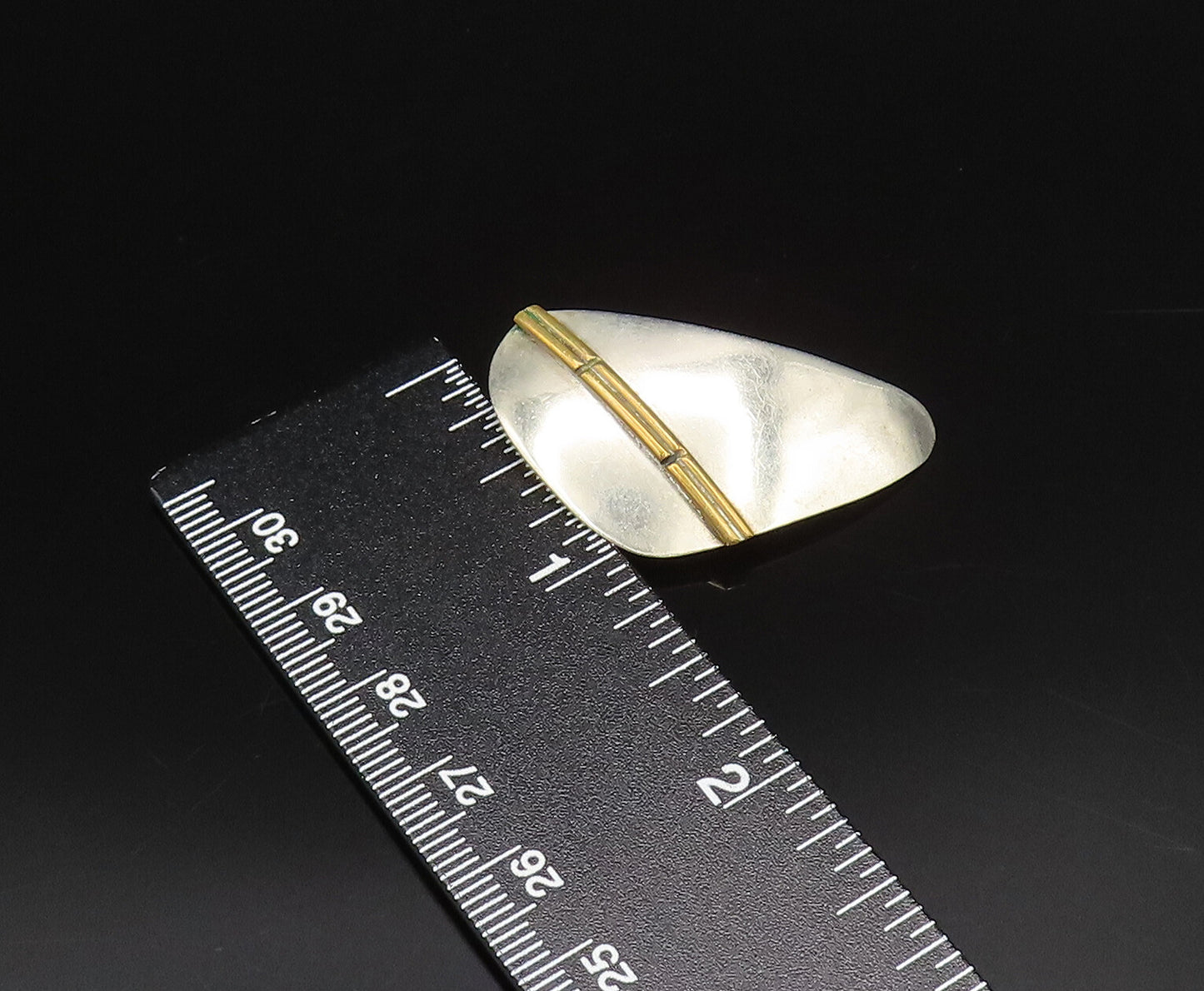 925 Silver Vintage Two Tone Triangle Abstract Clip Back Earrings EG12163