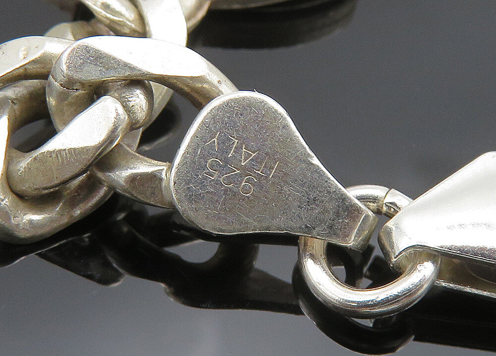 925 Sterling Silver Shiny Religious Figures Curb Chain Bracelet BT8018