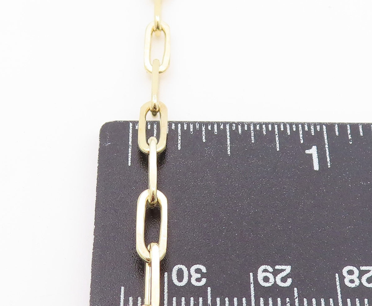 925 Sterling Silver Vintage Necklace Gold Plated Classic Paperclip Chain NE4933