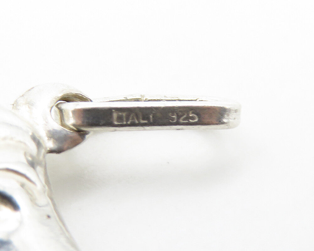 925 Sterling Silver Vintage Shiny Hollow Sitting Dog Pendant PT13829
