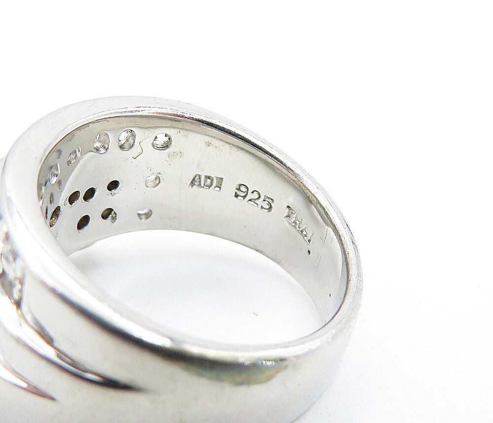 925 Sterling Silver Sparkling Cubic Zirconia Layered Band Ring Sz 6.5 RG6070