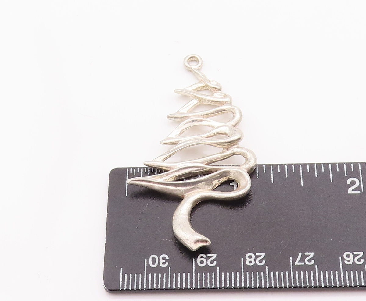 925 Sterling Silver Vintage Pendant Designer Cutout Brutalist Design PT22966