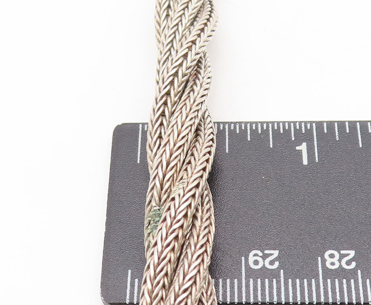 BALI 925 Sterling Silver Vintage Twisted Ropes Beaded Thick Bracelet BT10102