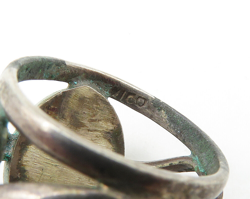 925 Sterling Silver Vintage Cabochon Cut Sodalite Band Ring Sz 5.5 RG17487