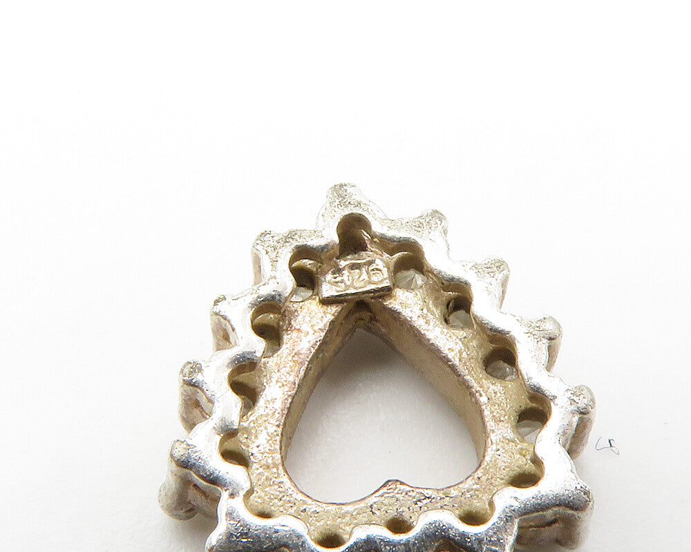 925 Sterling Silver Vintage Topaz Petite Open Love Heart Pendant PT11059