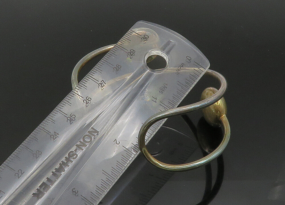 925 Sterling Silver Vintage Dark Tone Hollow Ends Cuff Bracelet BT8590