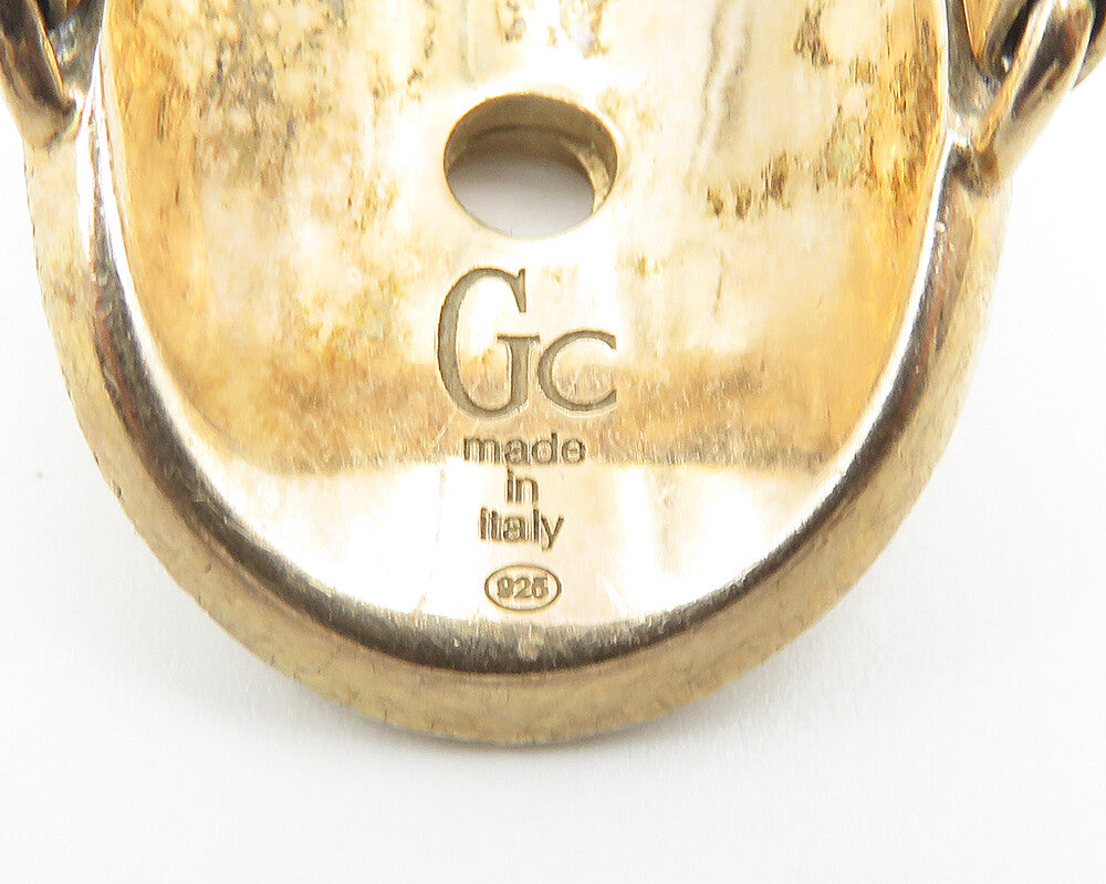 GUESS ITALY 925 Sterling Silver Shiny Monogram Logo Band Ring Sz 6.5 RG11508