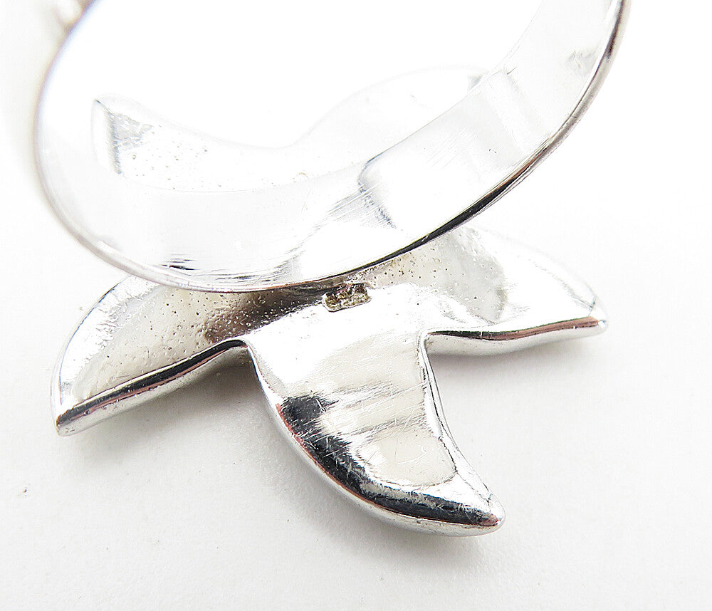 925 Sterling Silver Fire Opal Star Fish Motif Cocktail Ring Sz 7.5 RG7909