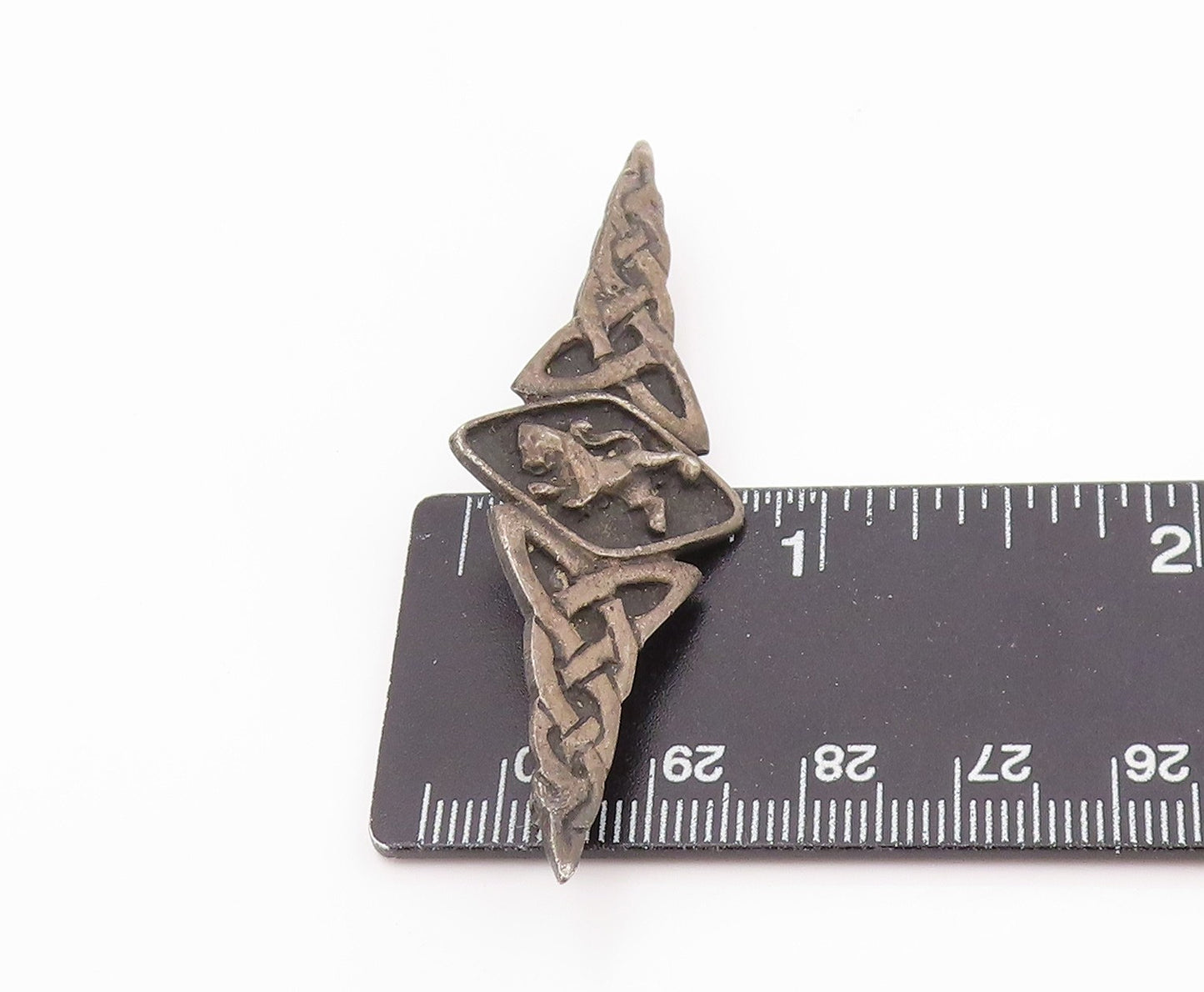 925 Sterling Silver Vintage Brooch Classic Celtic Knot Lion Crest Pin BP12484
