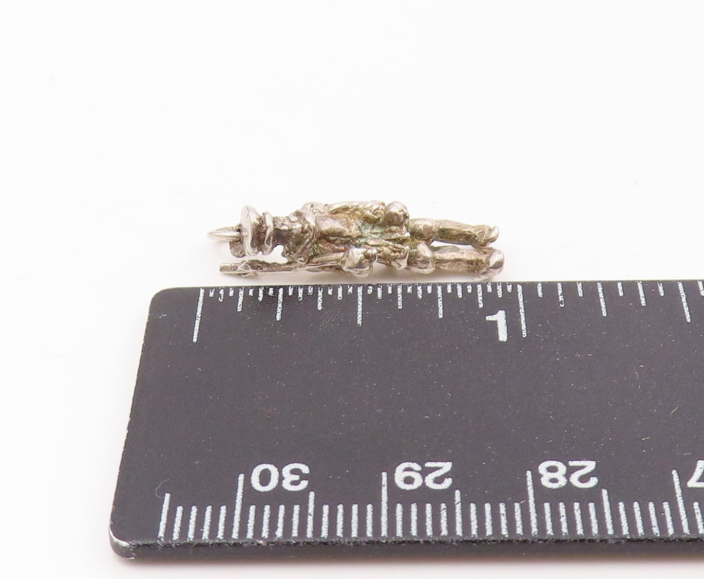 925 Sterling Silver Vintage Mini Solid Carved Statue Of Solder Pendant PT22148