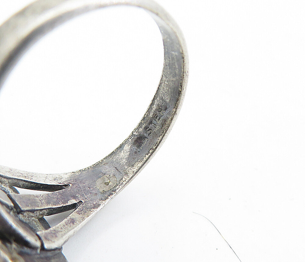 925 Sterling Silver Vintage Black Onyx Split Cocktail Band Ring Sz 9.5 RG6981