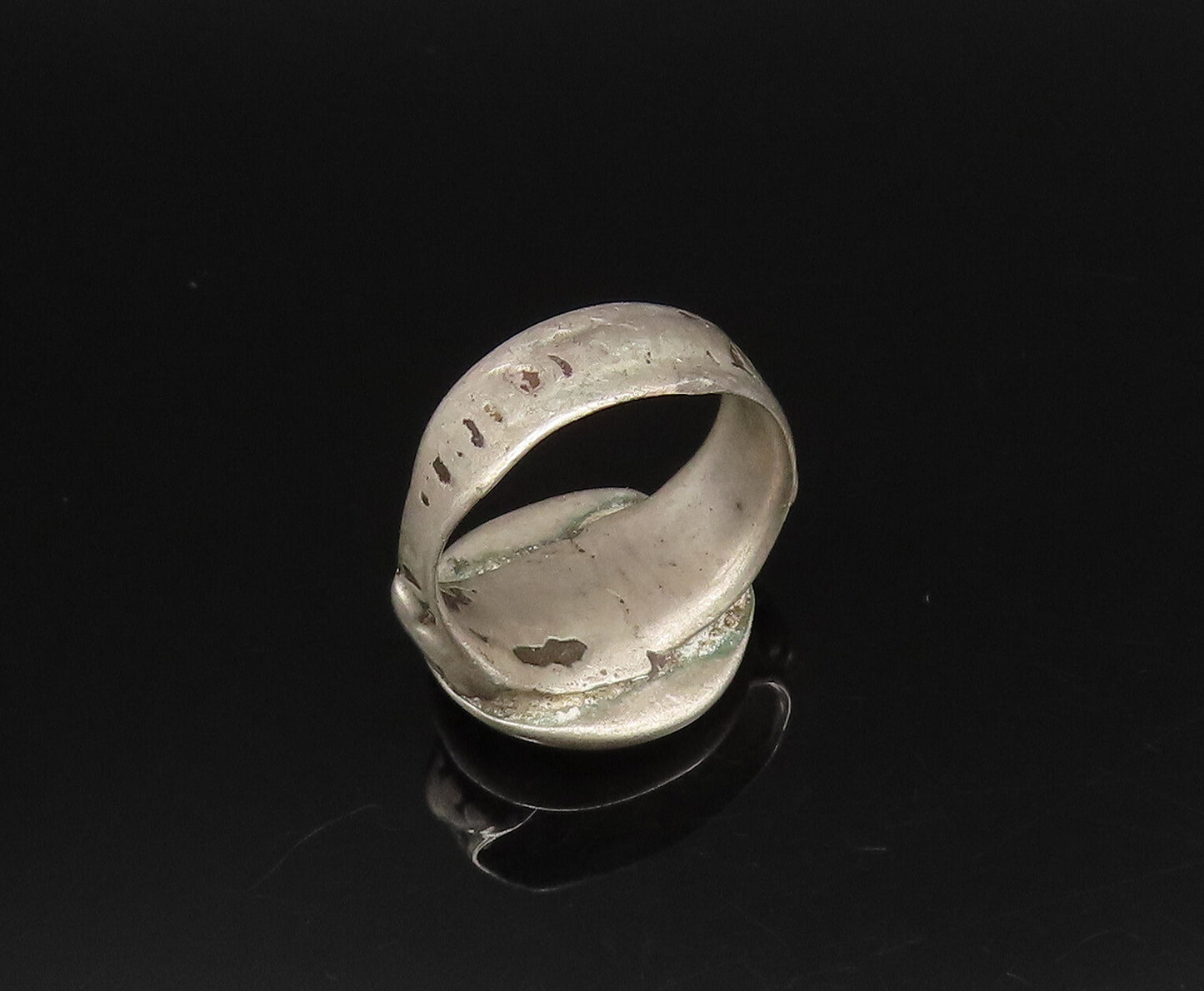 925 Silver Vintage Antique Multi Dotted Rope Twist Circle Ring Sz 8 RG25831