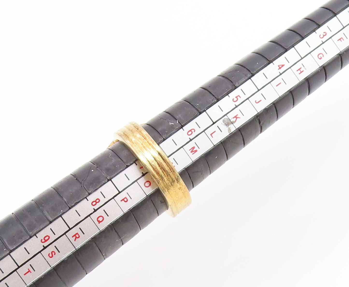 925 Sterling Silver Vintage Ring Gold Plated Geometric Hexagon Band Sz 7 RG35209