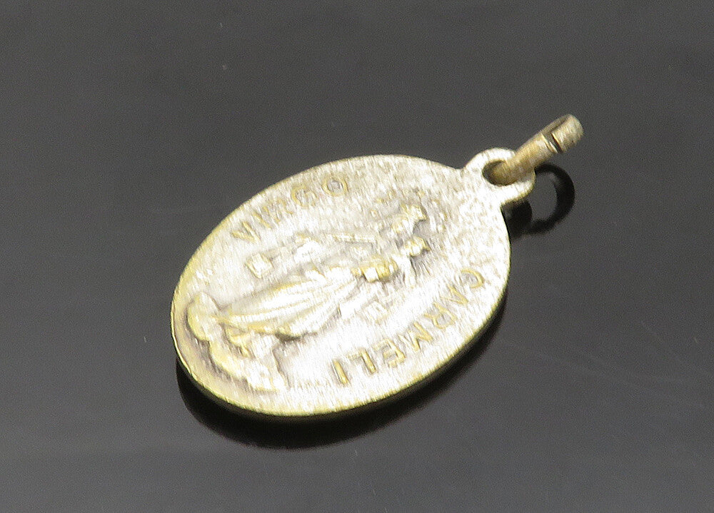 925 Sterling Silver Vintage Medal Of Our Lady Virgo Carmeli Pendant PT16713