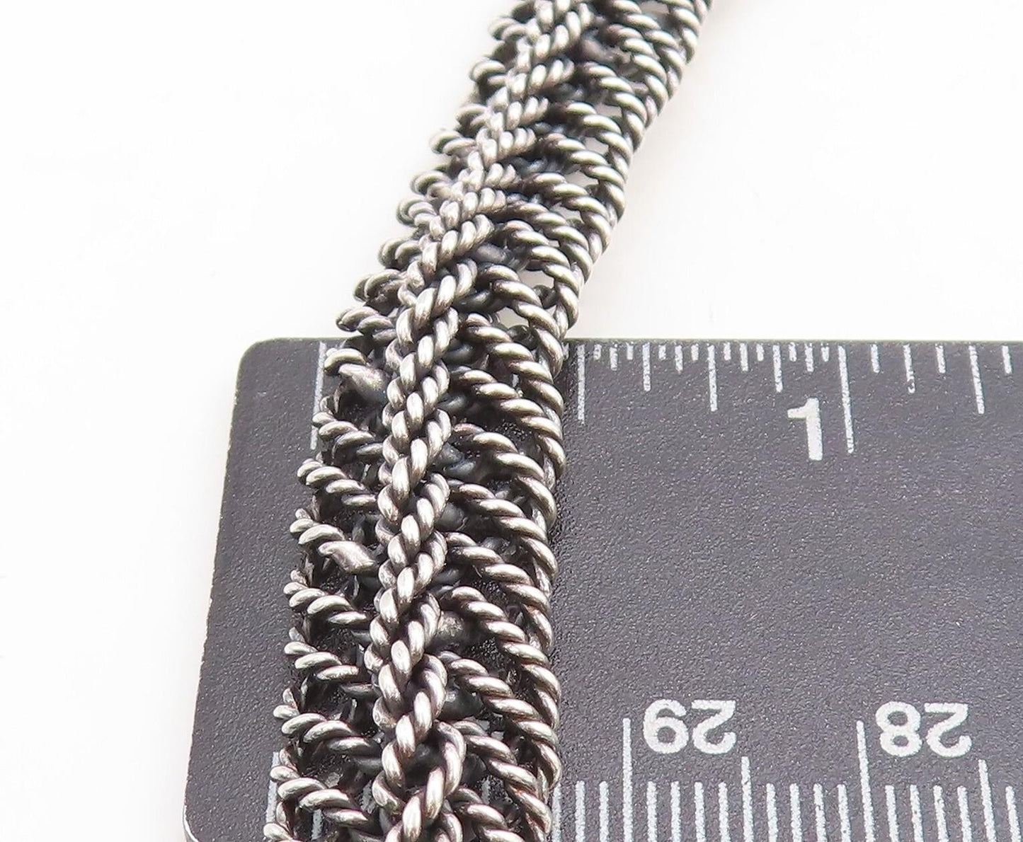 925 Sterling Silver Vintage Shiny Rope Twist Swirl Chain Necklace NE1634