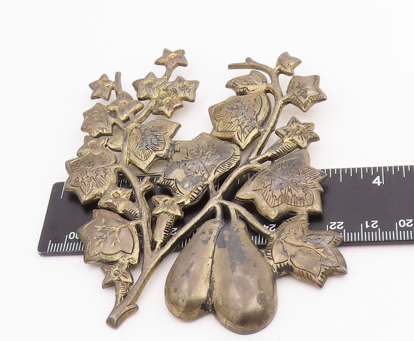 925 Sterling Silver Vintage Brooch Pin RAFEL MELENDEZ MEXICO Foliage BP12482