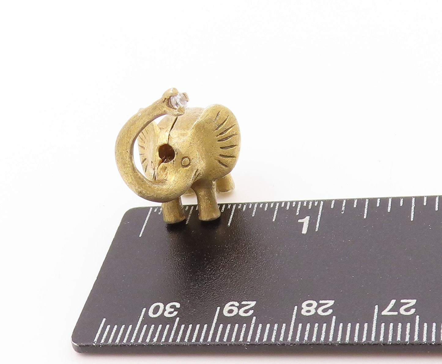 925 Sterling Silver Vintage Pendant Gold Plated Designer CZ Elephant PT24088