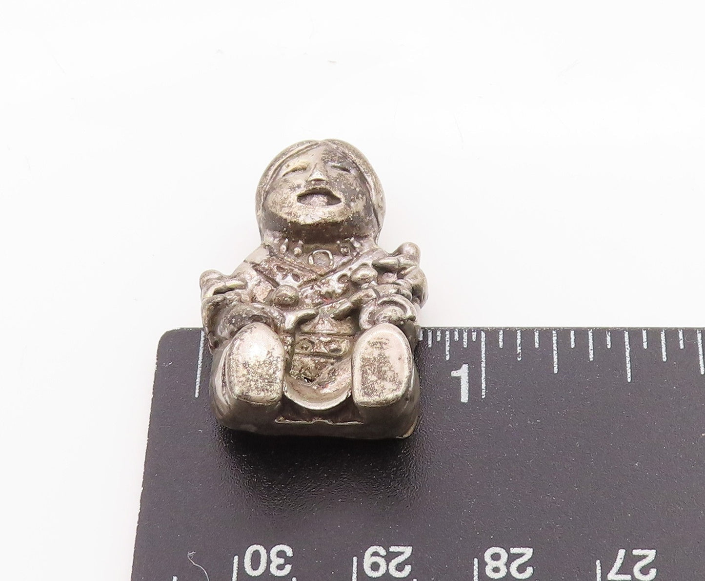 925 Sterling Silver Vintage Brooch Navajo Tribal Mother & Children BP11756
