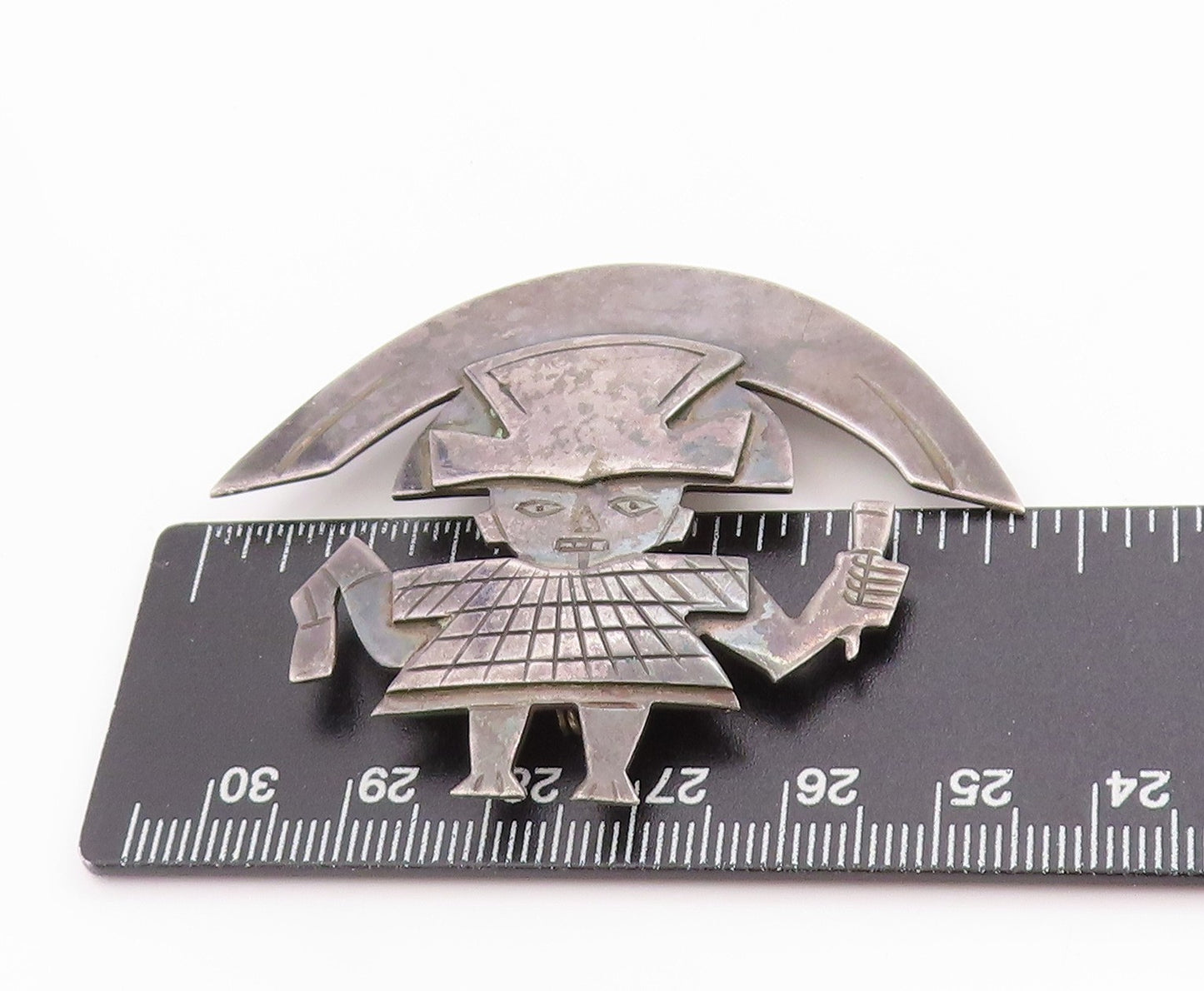 925 Sterling Silver Vintage Brooch GRAZIELLA LAFFI Warrior Man Chief BP11819