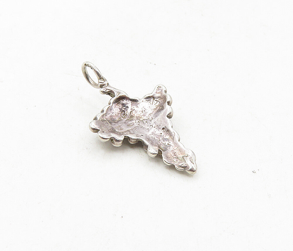 925 Sterling Silver Vintage Shiny Petite Grape Bunch Motif Pendant PT6975