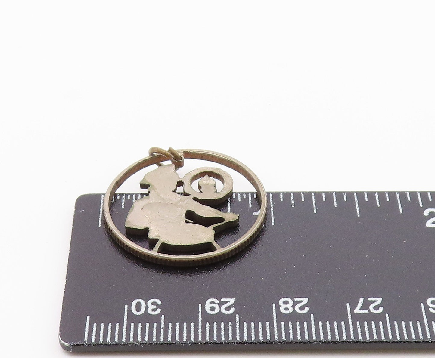 925 Sterling Silver Vintage Man Playing Drum Dark Tone Pendant PT17144