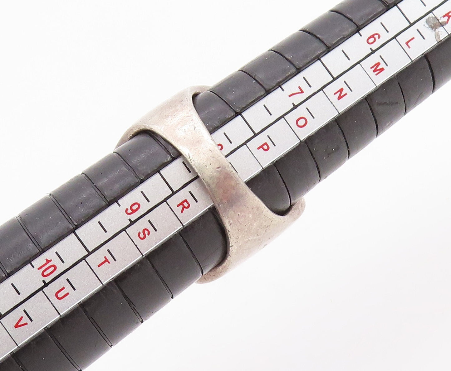 925 Sterling Silver Vintage Ring Minimalist Square Larimar Inlay Sz 8 RG31732