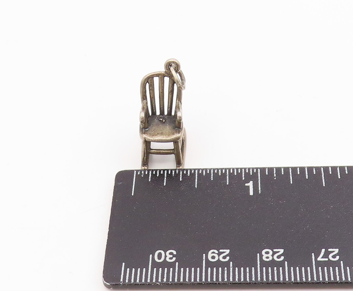 925 Sterling Silver Vintage Pendant 3D Miniature Rocking Chair Charm PT25752