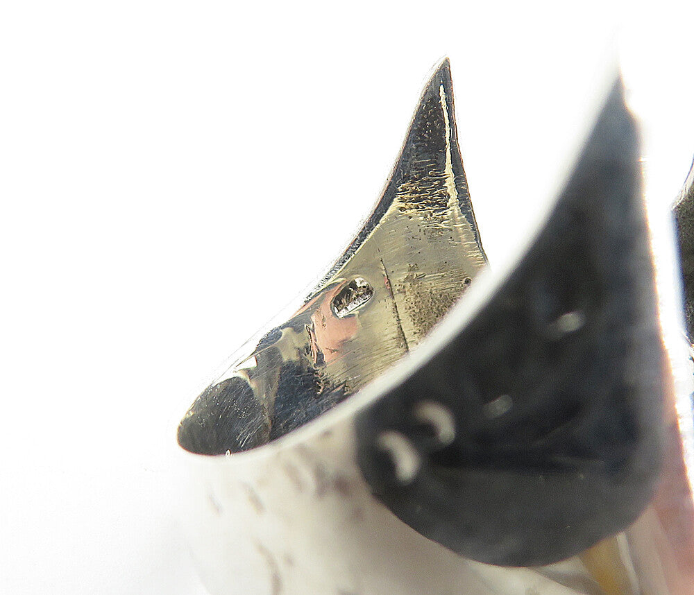 925 Sterling Silver Vintage Shiny Bird's Head Motif Band Ring Sz 7.5 RG7475