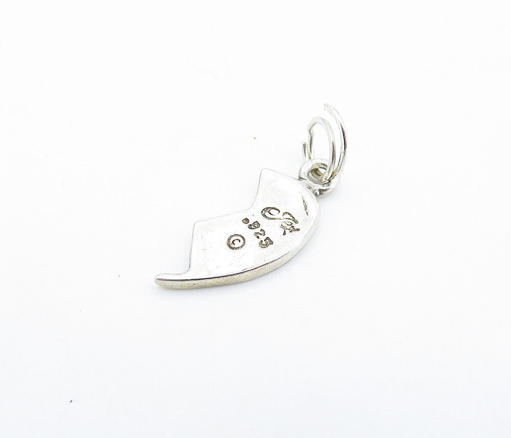 925 Sterling Silver Vintage Petite Friends Love Heart Half Pendant PT4058