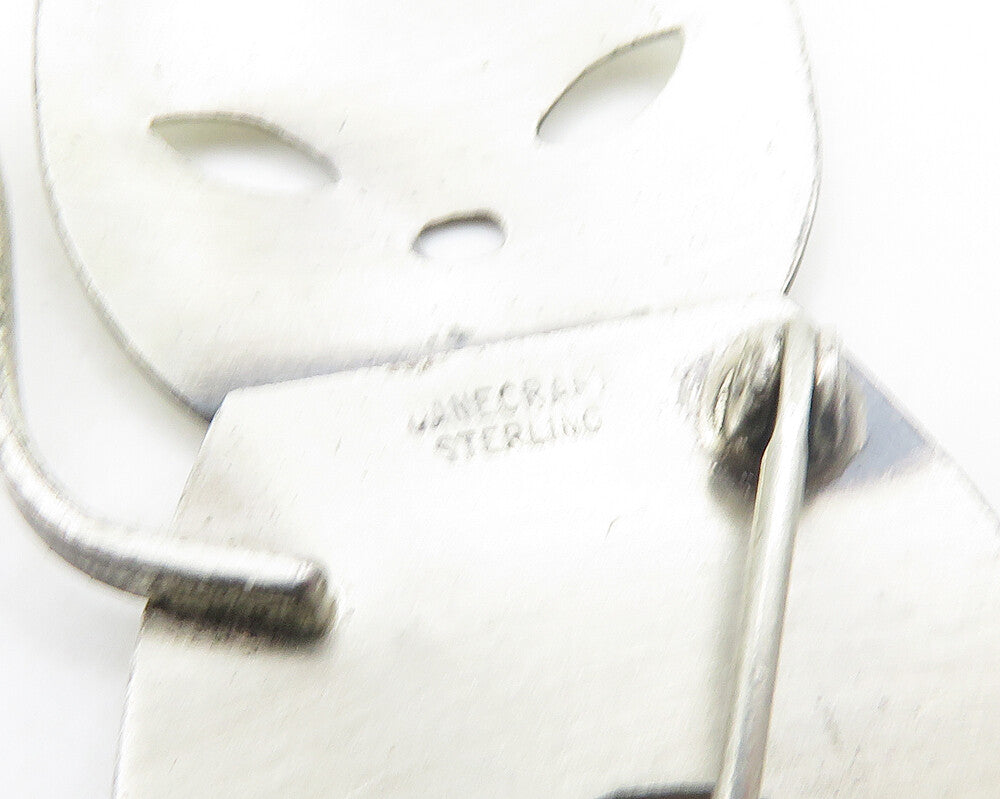 DANECRAFT 925 Sterling Silver Vintage Modernist Cat Motif Brooch Pin BP7519