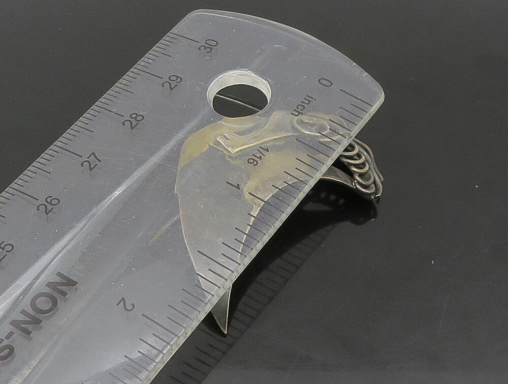 WH SWEDEN 925 Sterling Silver Vintage Oxidized Abstract Brooch Pin BP9239