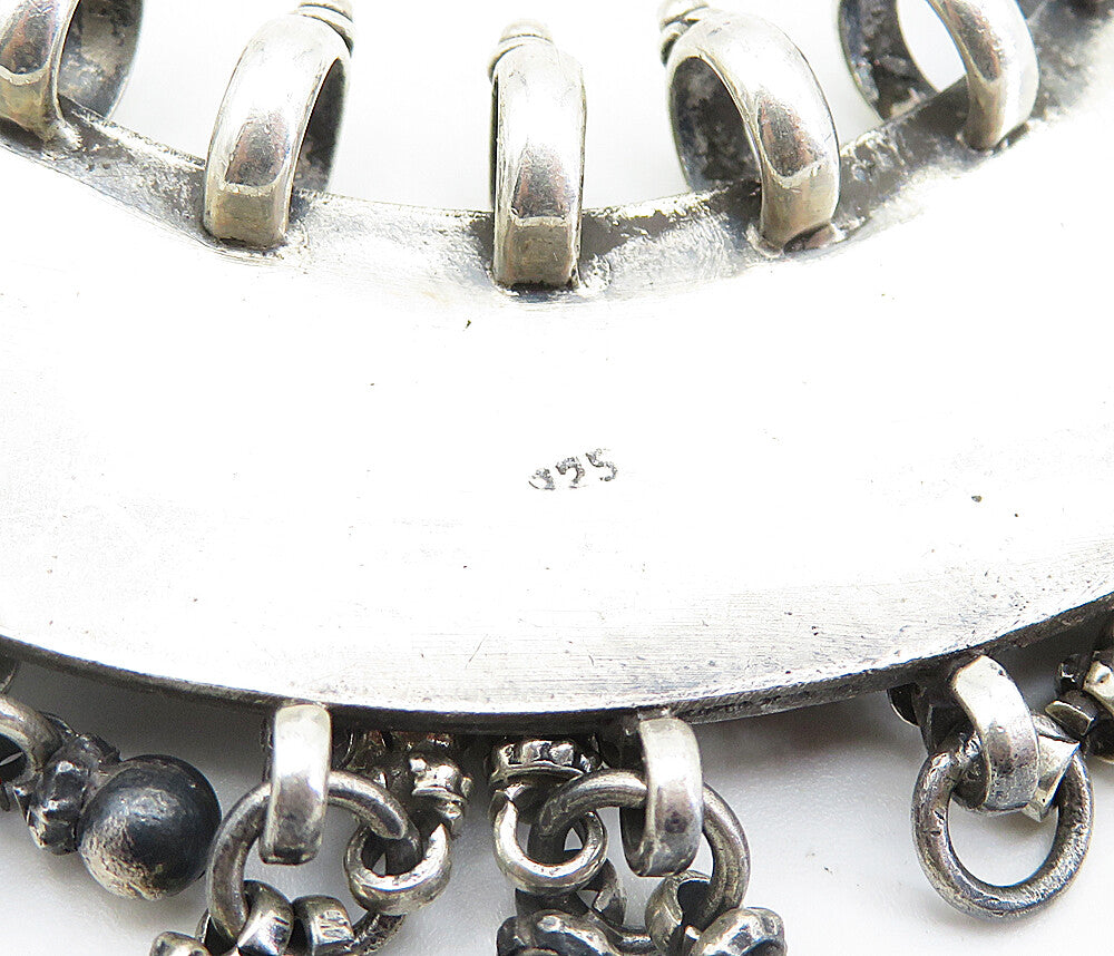 925 Sterling Silver Vintage Antique Ornate Detail Dangling Pendant PT5962