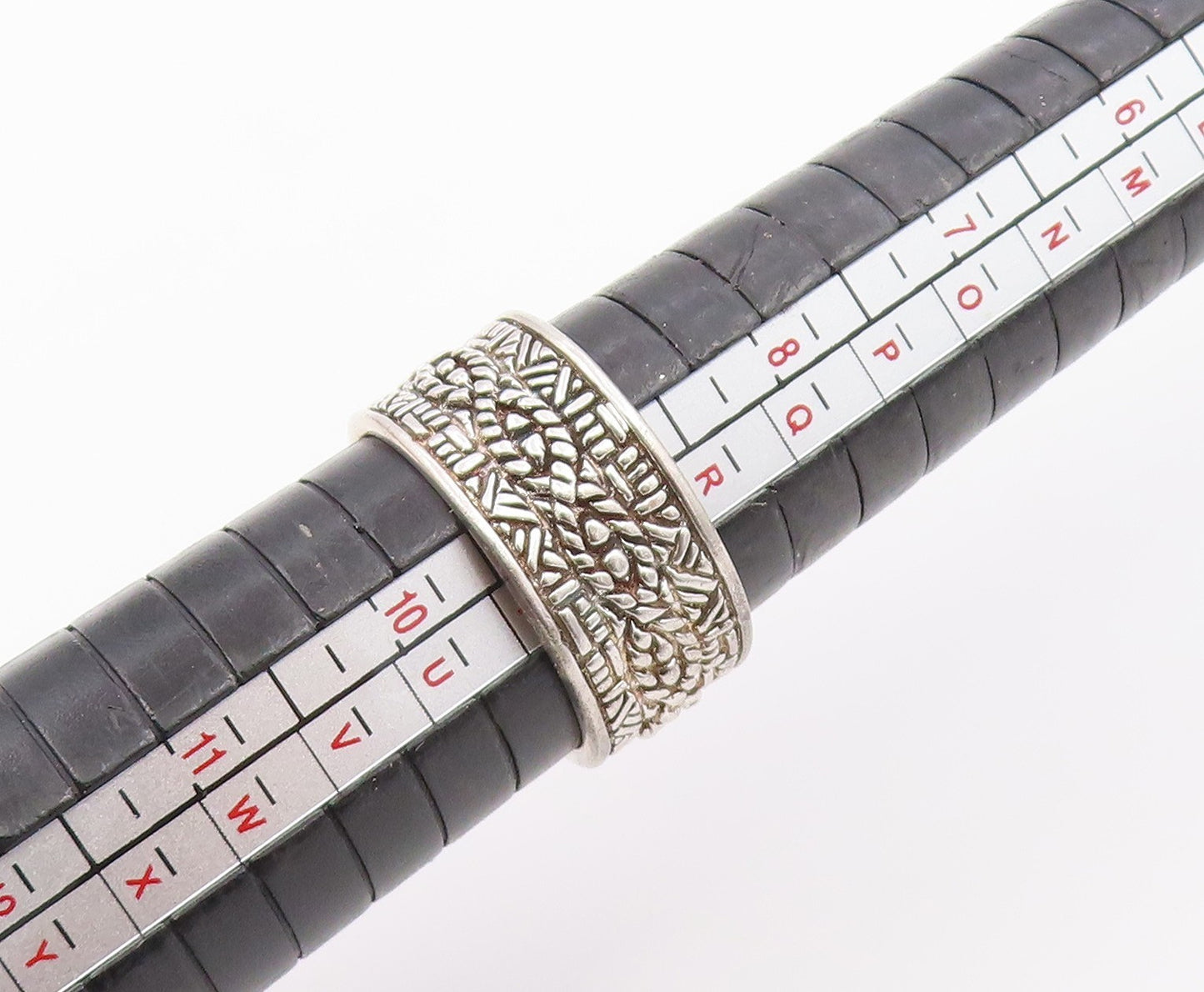 925 Sterling Silver Vintage Ring Ethnic Braided Basketweave Band Sz 9 RG36648