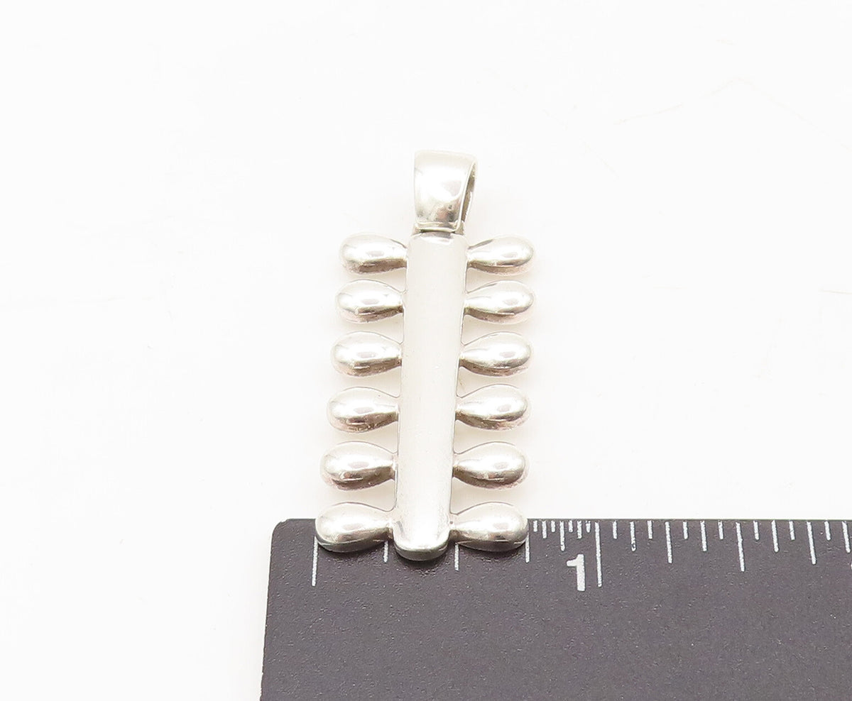 925 Sterling Silver Vintage Pendant ESTELLE Solid Water Droplets Row PT22581