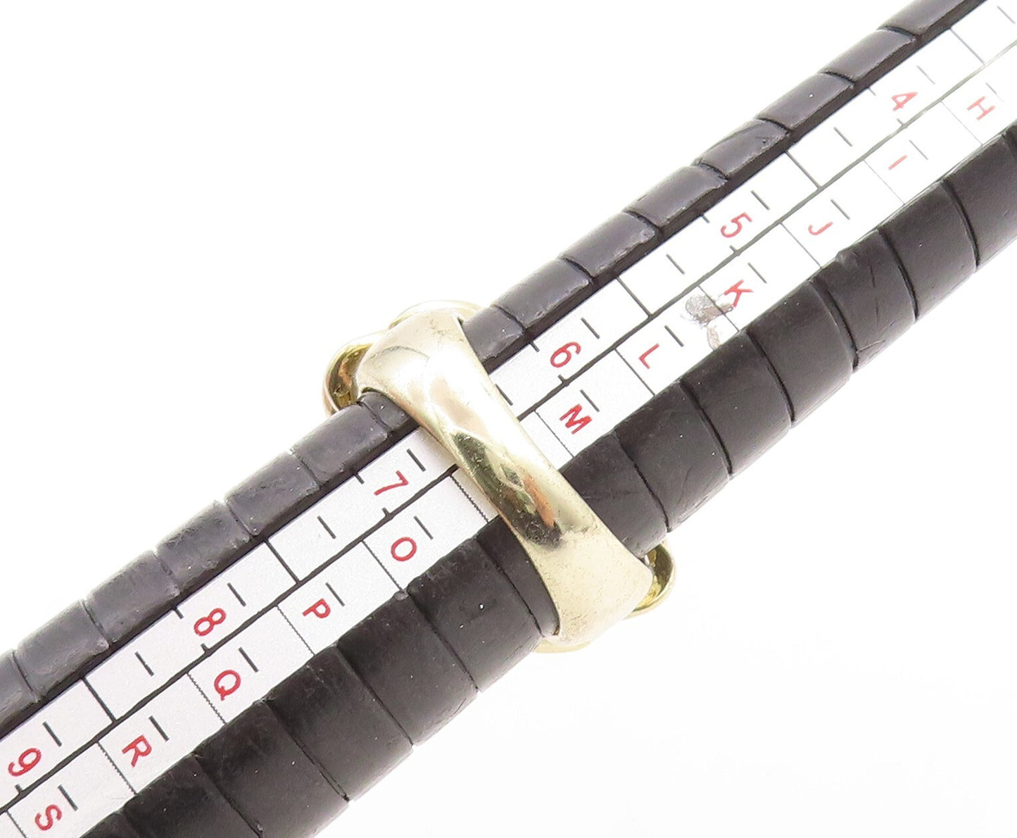 925 Sterling Silver Vintage Ring Gold Plated Designer CZ Inlay Sz 6.5 RG31215