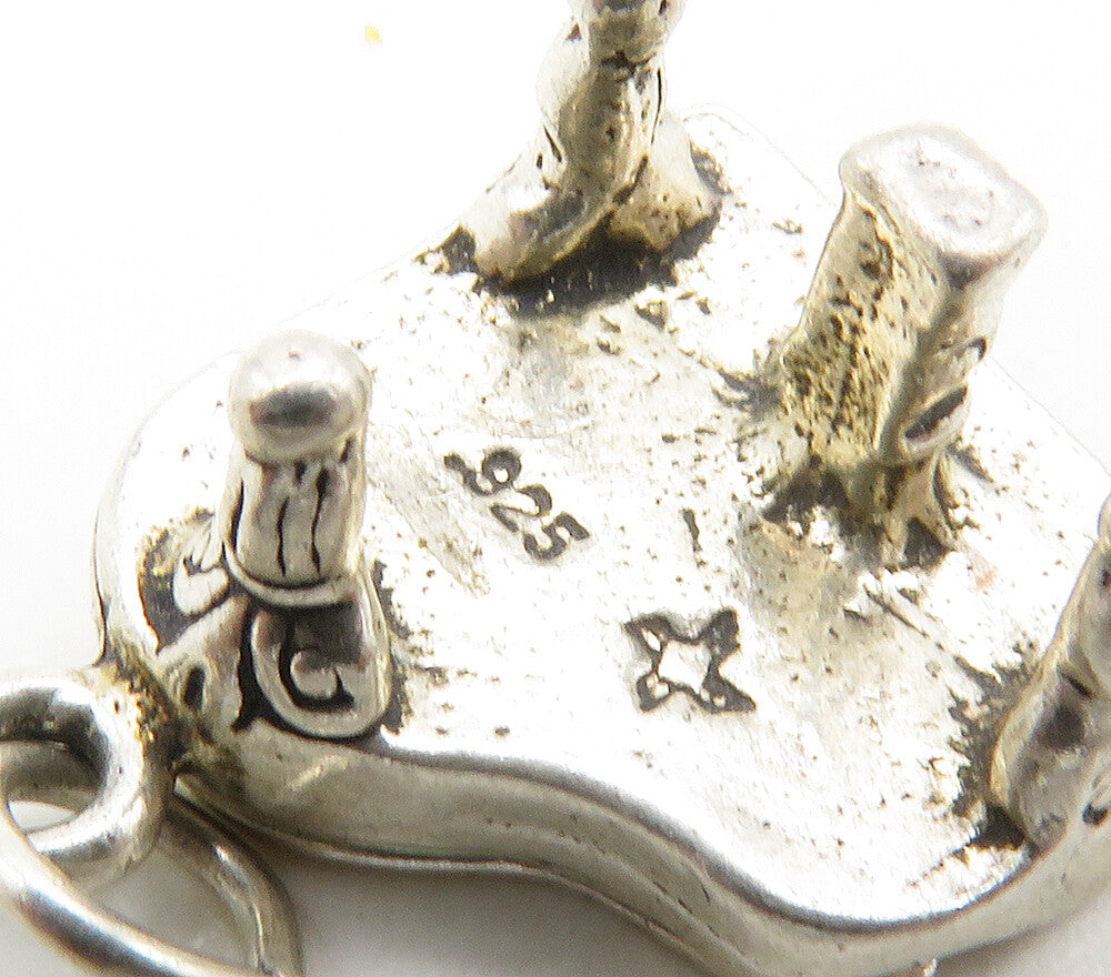 925 Sterling Silver Vintage Petite Grand Piano Motif Pendant (OPENS) PT12907