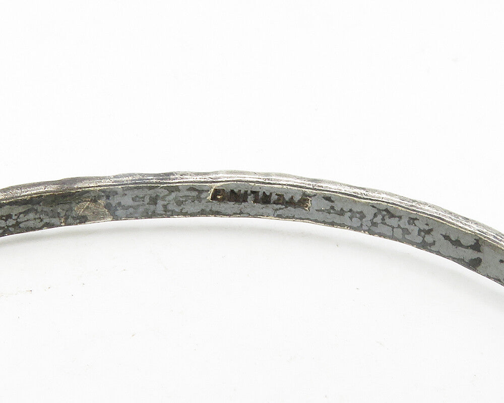 925 Sterling Silver Vintage Oxidized Wheat Pattern Bangle Bracelet BT7750