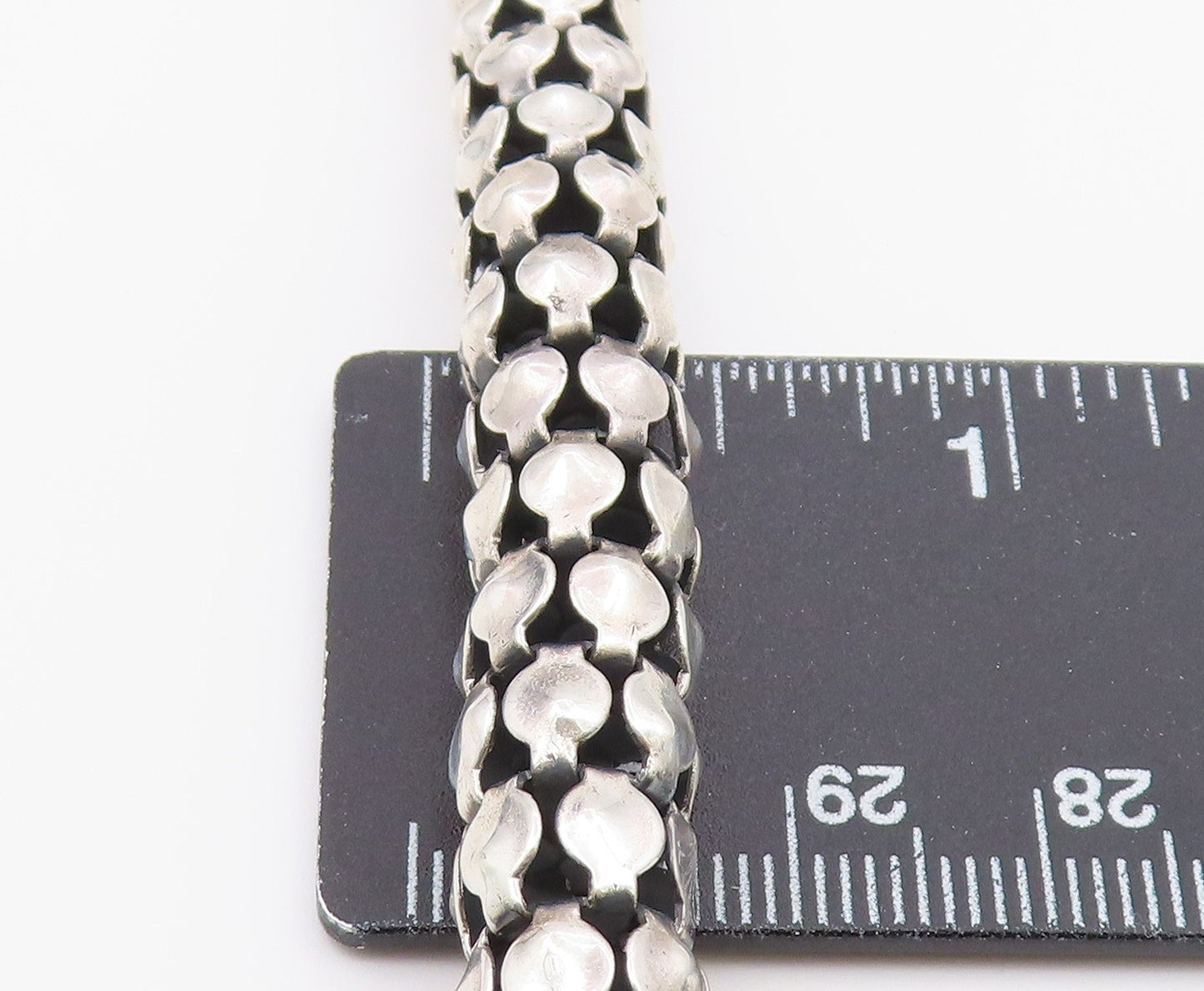 925 Sterling Silver Vintage Shiny Hollow Snake Motif Chain Necklace NE3722