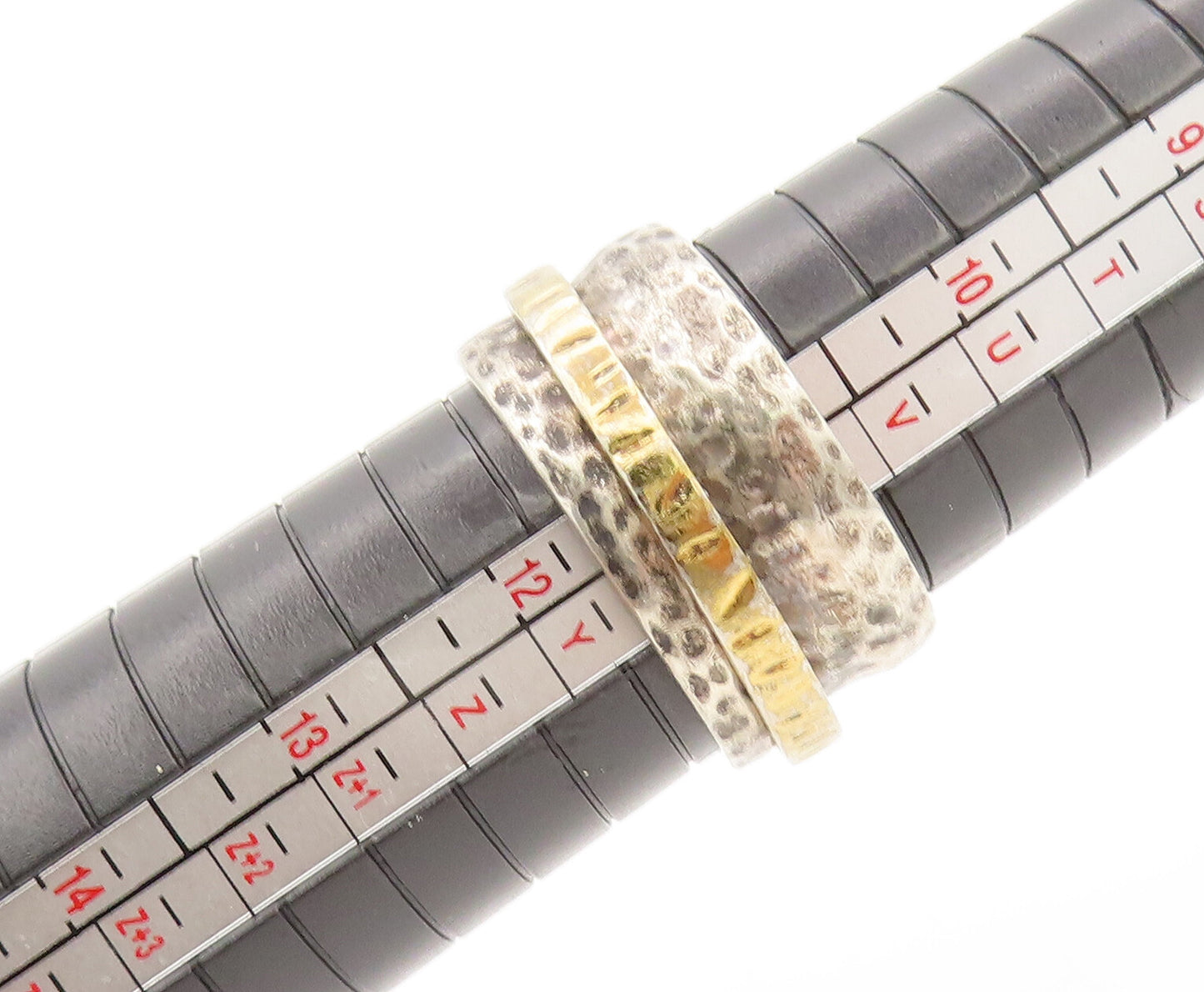 SILPADA 925 Silver Vintage Gold Plated Hammered Spinner Ring Sz 11 RG27184