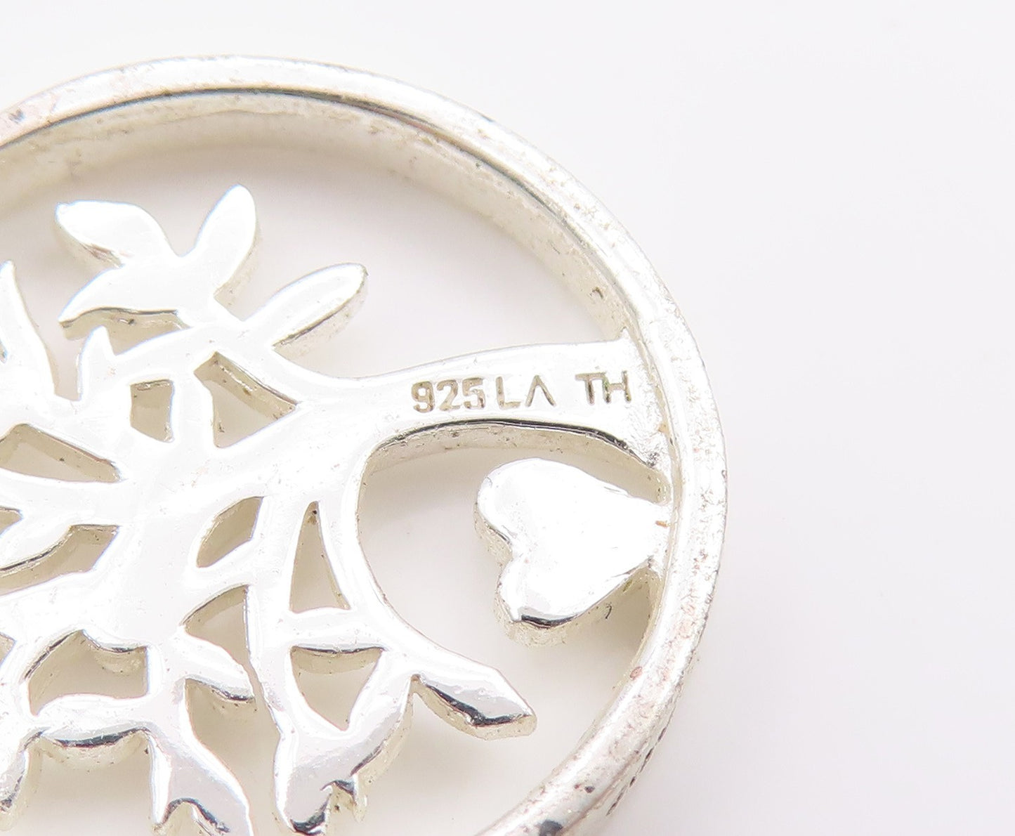 925 Sterling Silver Vintage Pendant Modernist Cutout Tree Of Life Charm PT24627